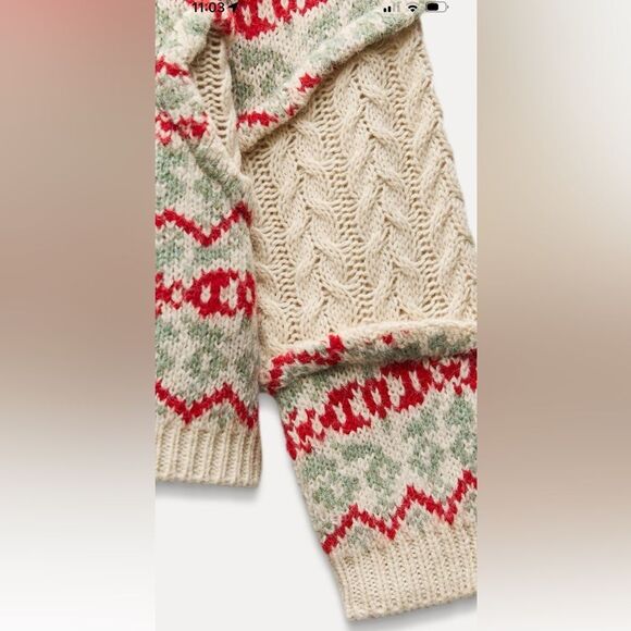 Zara cable knit jacquard sweater - Picture 6 of 6